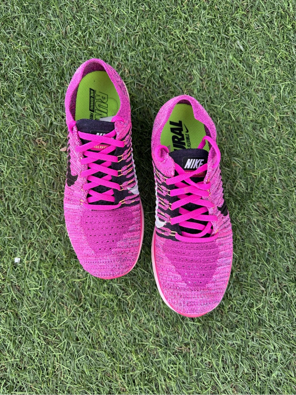 Nike Free RN Flyknit Women's  Running Shoes Fire PinkSz(9.5)